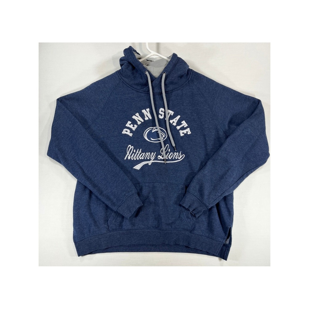 Penn State Nittany Lions Woman Hoodie Navy Blue Heathered Fleece Sweatshirt L‎